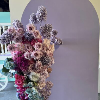 Lilac arch backdrop