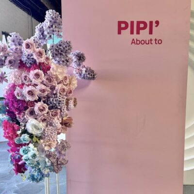 Pink square backdrop