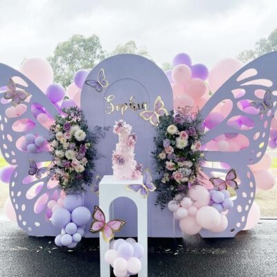 Lilac butterfly backdrop