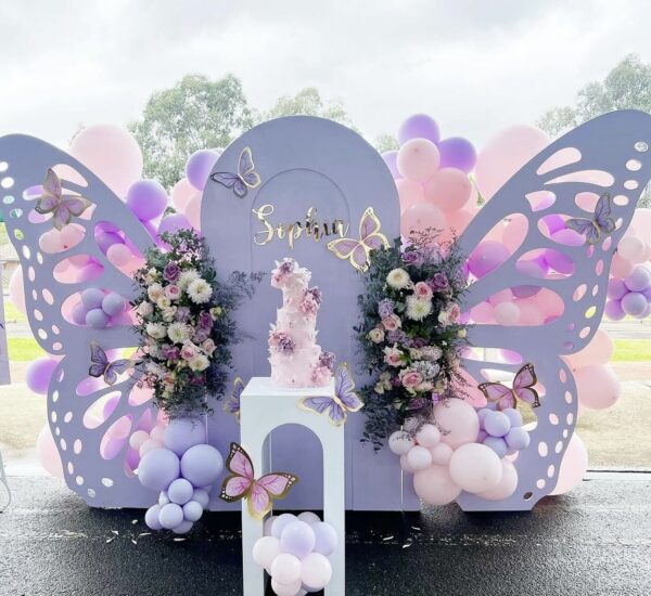 Lilac butterfly backdrop