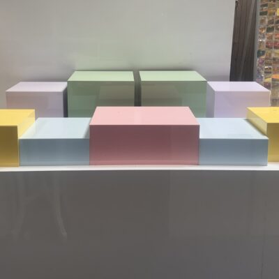 Pastel coloured risers
