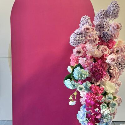 Hot pink arch backdrop