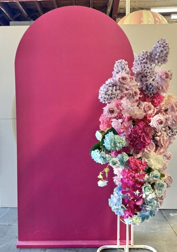 Hot pink arch backdrop