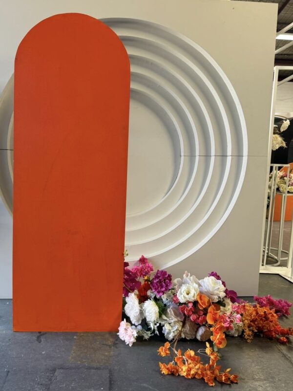 Orange arch backdrop